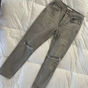 Grey Distressed Denim Jeans